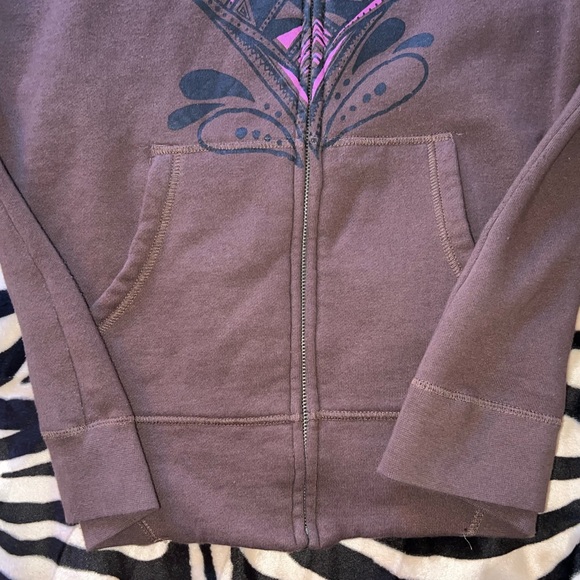 Volcom Zip Brown/Black Hoodie From Eatly 2000’s - Y2K/Surf/Skate - Junior's XL - Picture 6 of 16